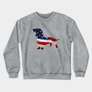 USA Flag Dachshund Crewneck Sweatshirt